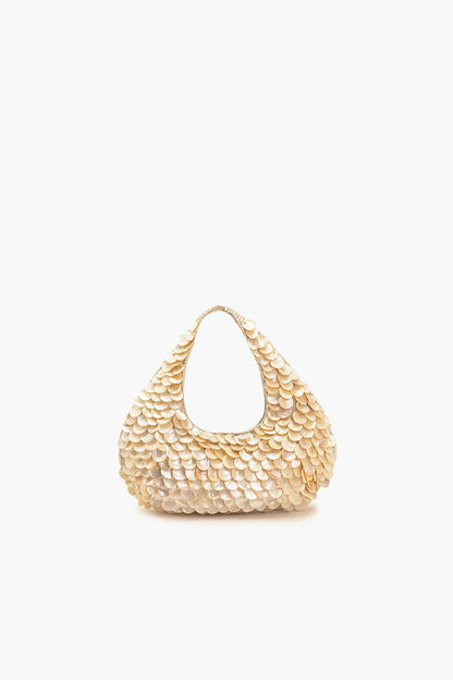 Rainbow Shell Beaded Round Hand-Held Bag