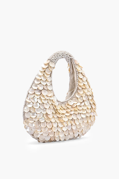 Rainbow Shell Beaded Round Hand-Held Bag