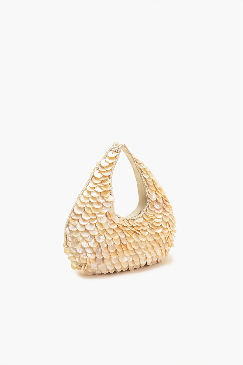 Rainbow Shell Beaded Round Hand-Held Bag