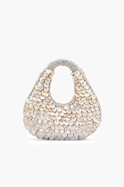 Rainbow Shell Beaded Round Hand-Held Bag