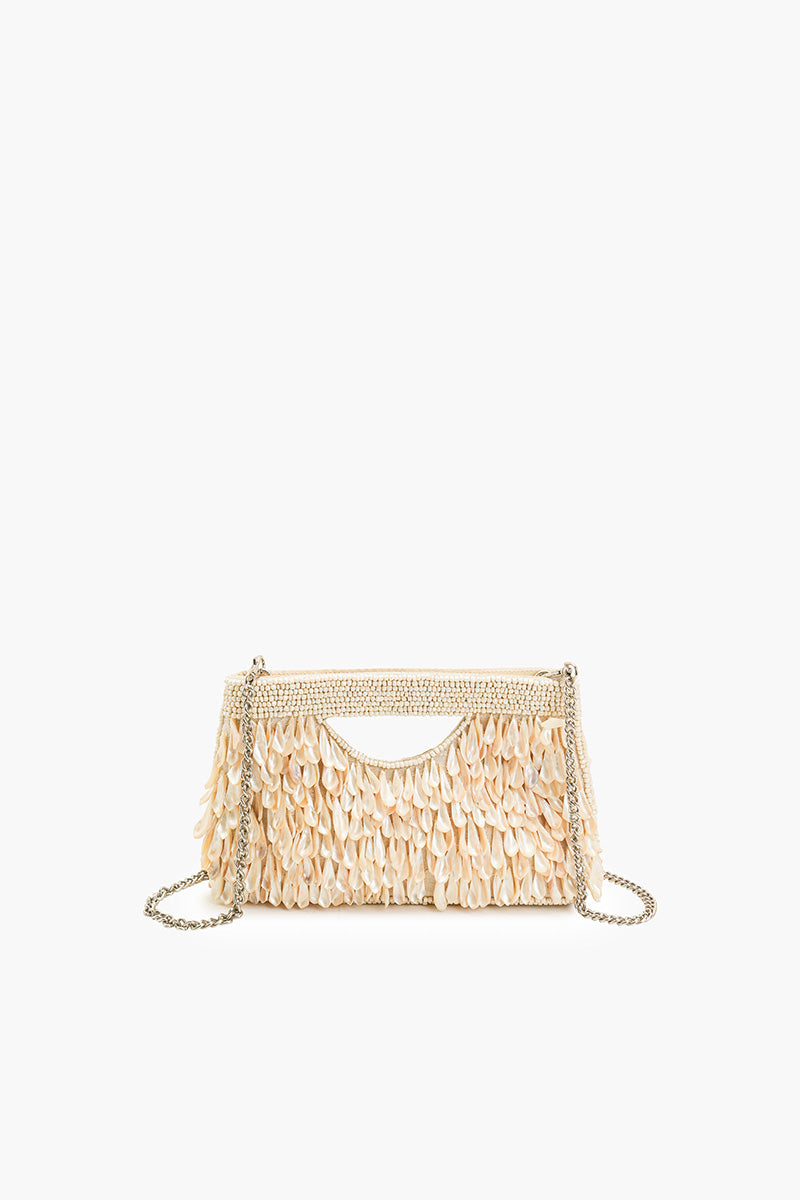 Rainbow Shell Beaded Round Handheld Bag