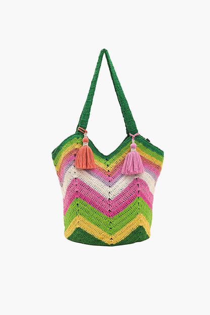 Rainbow Crochet Tote