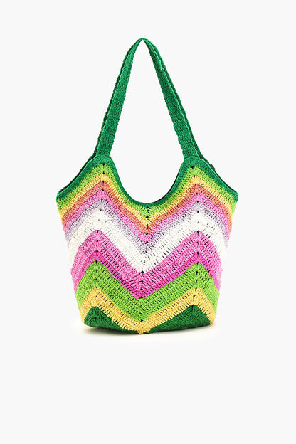 Rainbow Crochet Tote