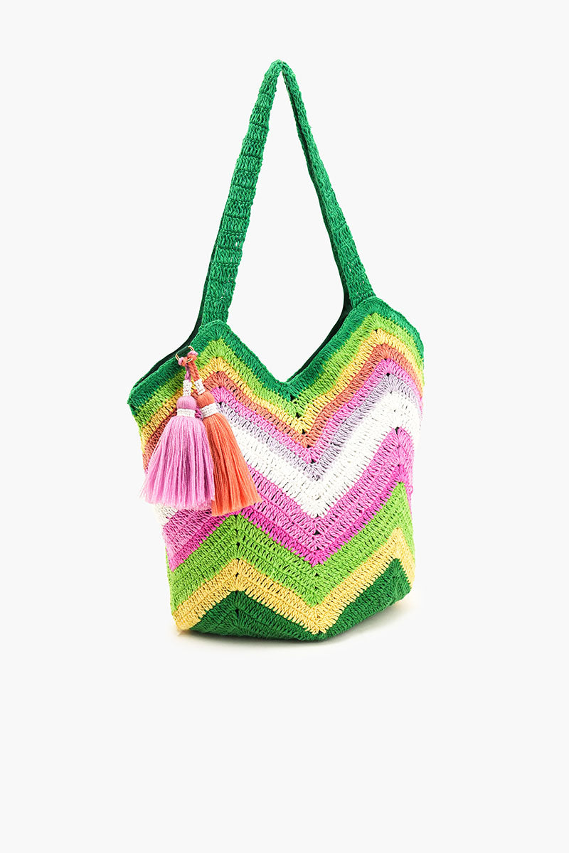 Rainbow Crochet Tote