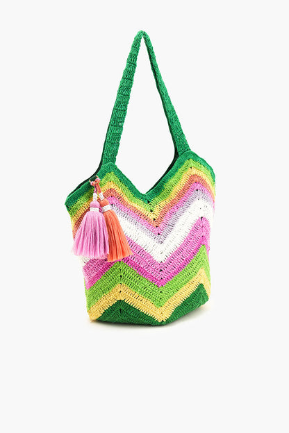 Rainbow Crochet Tote