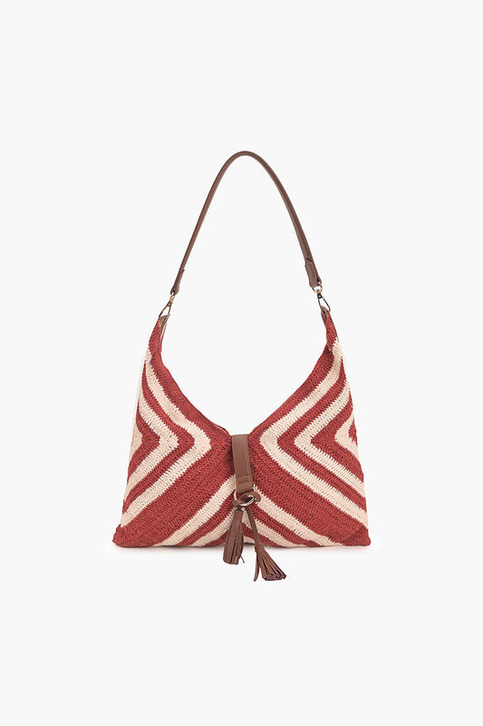 Striped Crochet Hobo Bag