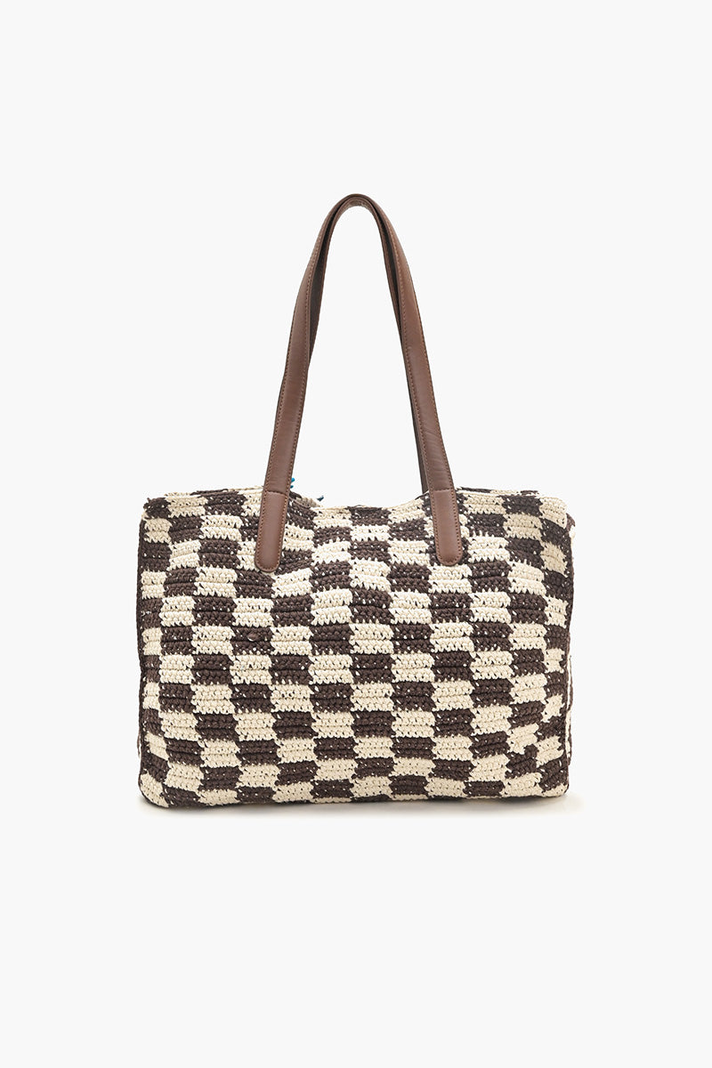 Checkered Crochet Tote