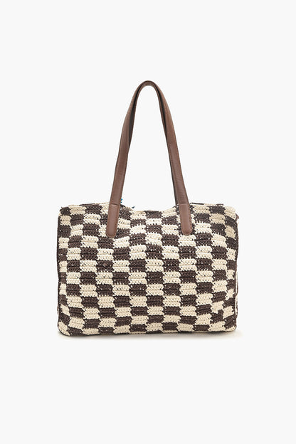 Checkered Crochet Tote