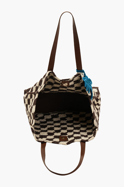 Checkered Crochet Tote
