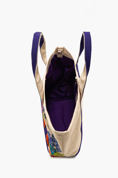 Sea Life Embellished Canvas Tote