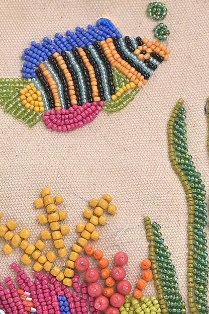 Sea Life Embellished Canvas Tote