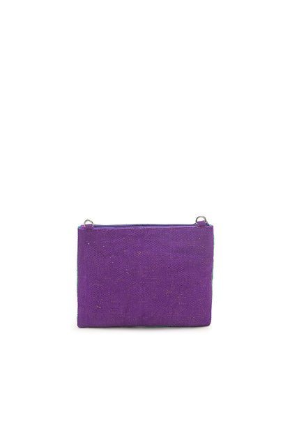 Sea Life Embellished Top Zip Clutch