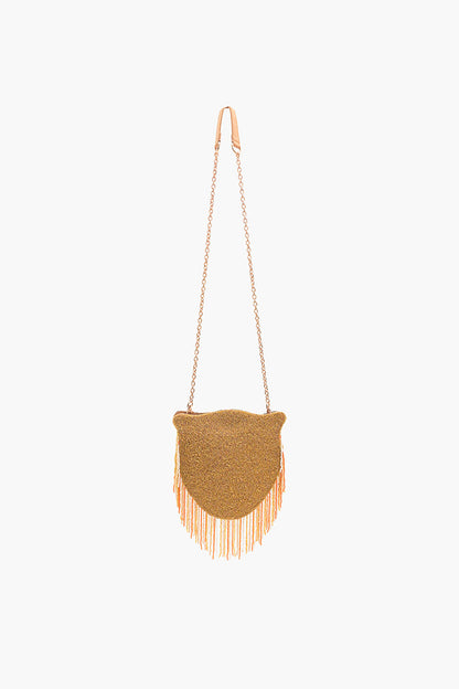 Tiger Shaped Beaded Crossbody Bag