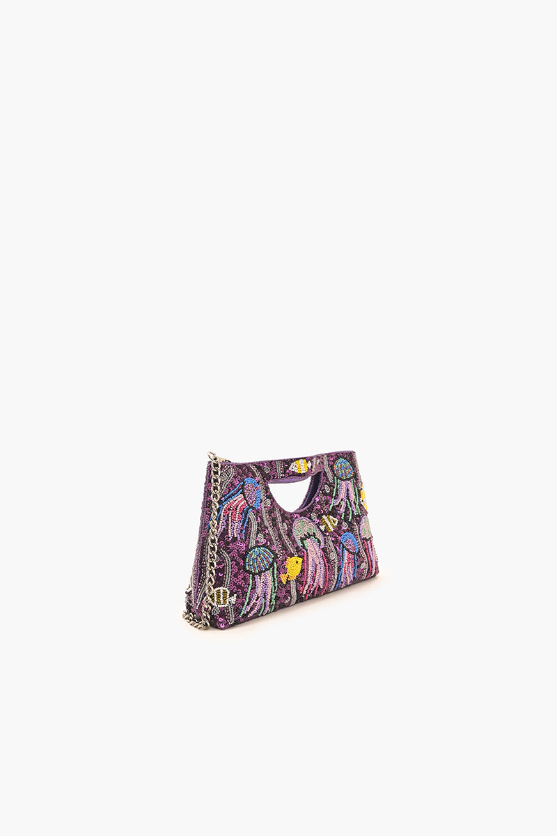 Jelly Fish Beaded Handheld Clutch
