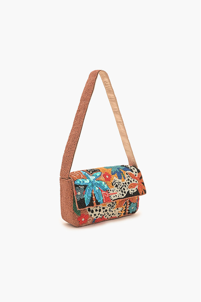 Autumn Forest Beaded Shoulder Bag