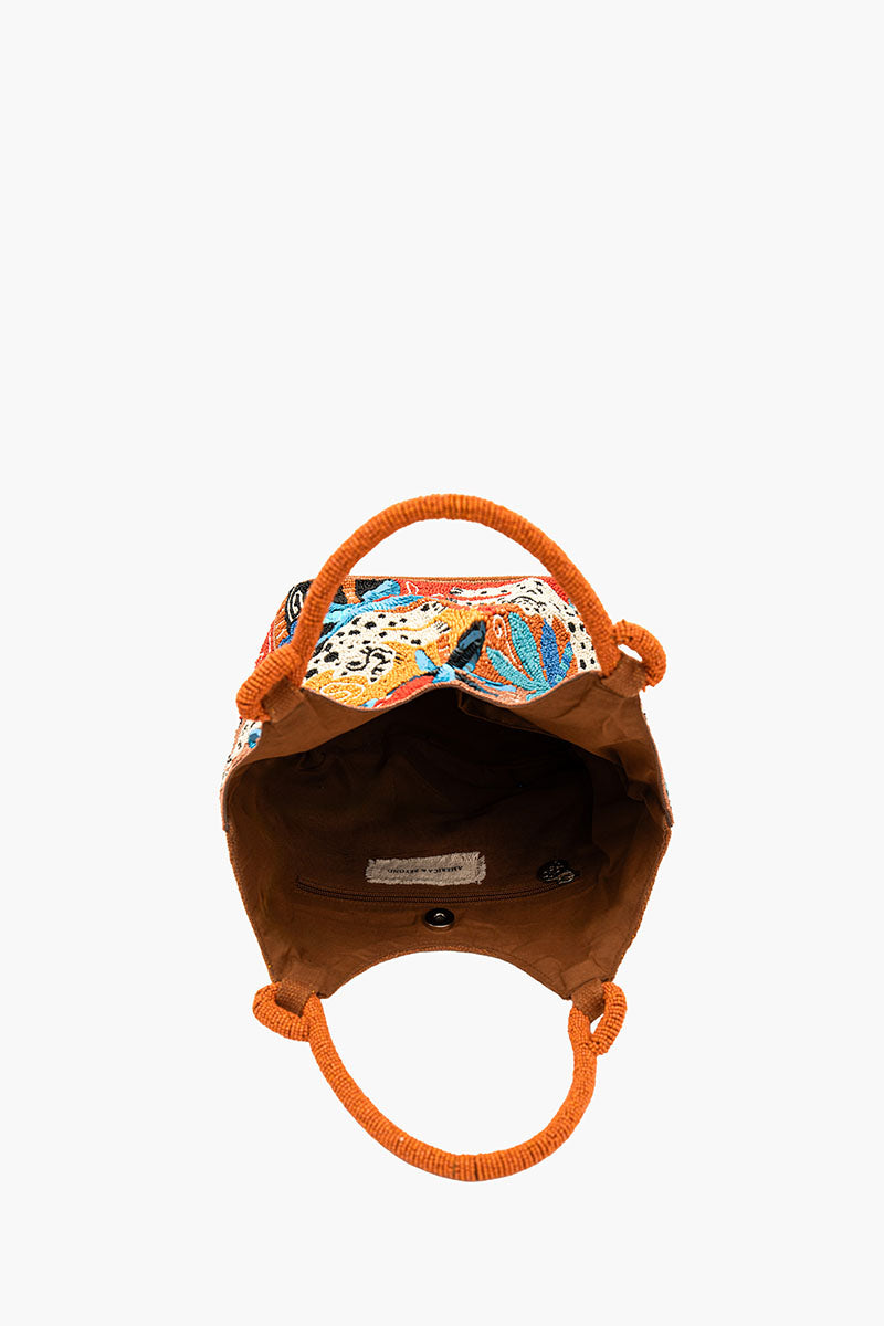 Autumn Forest Beaded Tote