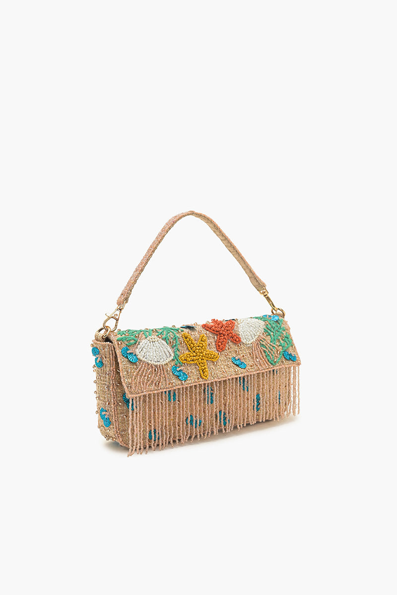 Natural Star Fish Beaded Shoulder Bag