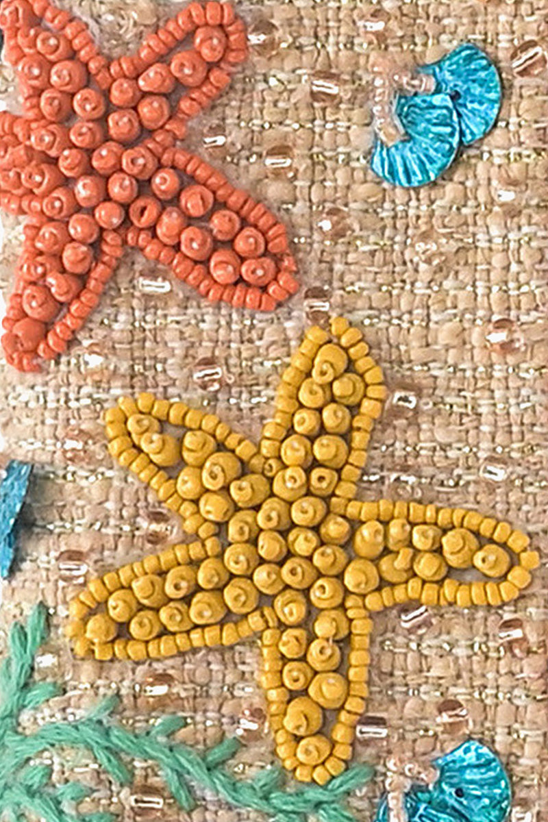 Natural Star Fish Beaded Shoulder Bag