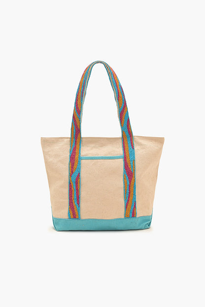 Colorful Fish Beaded Boat Tote