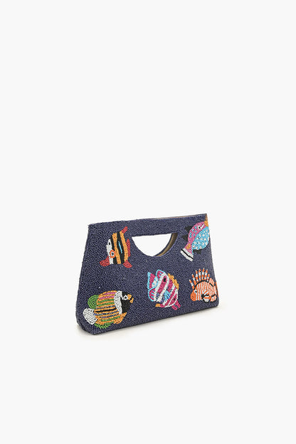 Colorful Fish Beaded Handheld Clutch
