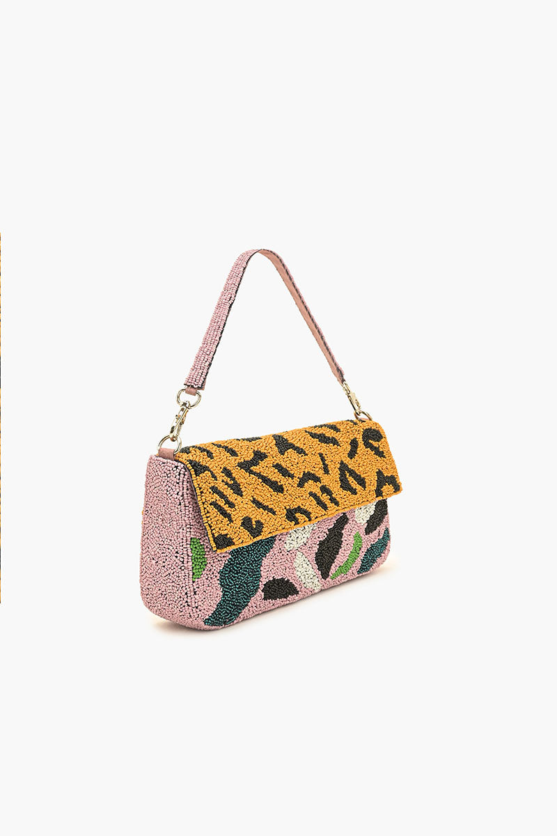 Mixed Animal Beaded Shoulder Bag