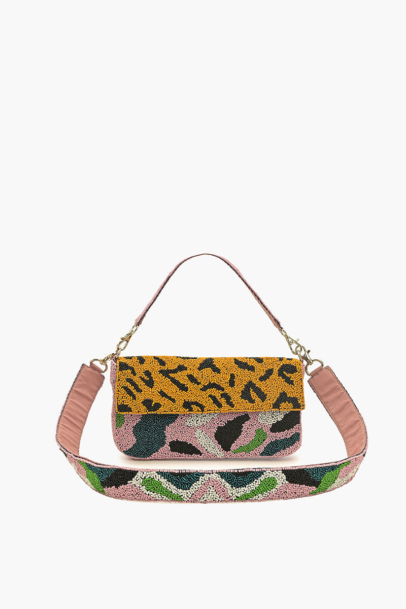 Mixed Animal Beaded Shoulder Bag