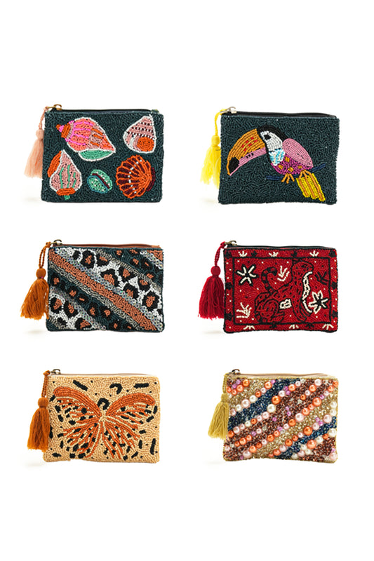 Set of 6 Nature Inspired Coinbags