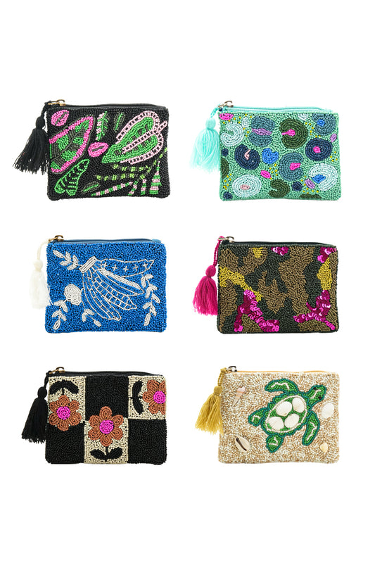 Set of 6 Mixed Pattern Coinbags