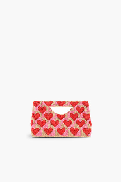 Amour Artisan Heart Beaded Handheld Clutch