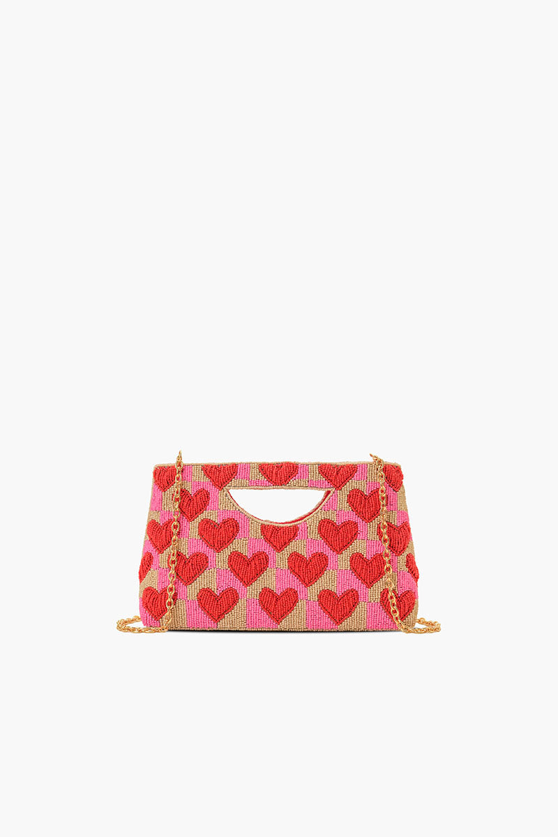 Amour Artisan Heart Beaded Handheld Clutch
