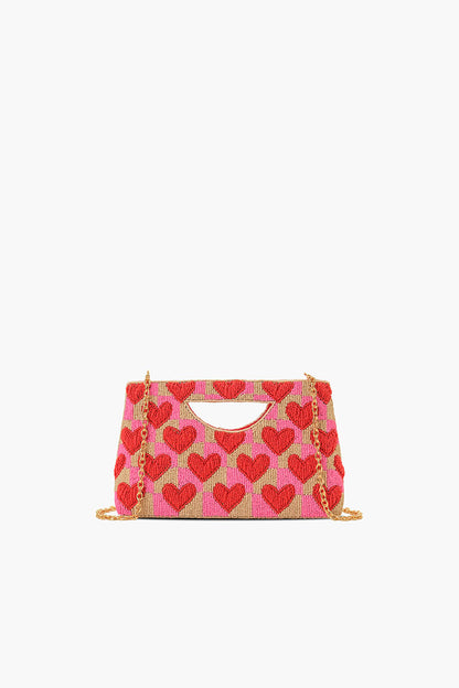 Amour Artisan Heart Beaded Handheld Clutch