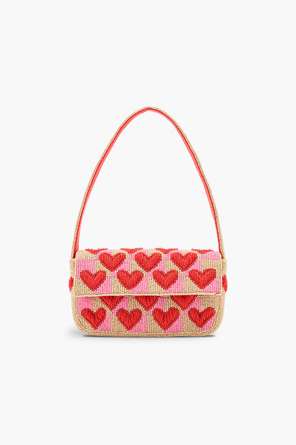 Amour Artisan Heart Beaded Shoulder Bag