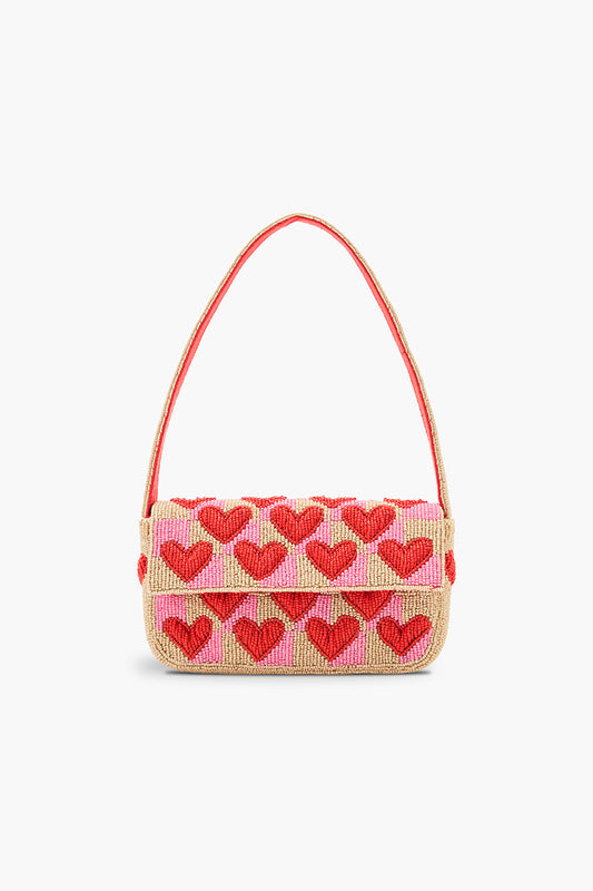 Amour Artisan Heart Beaded Shoulder Bag