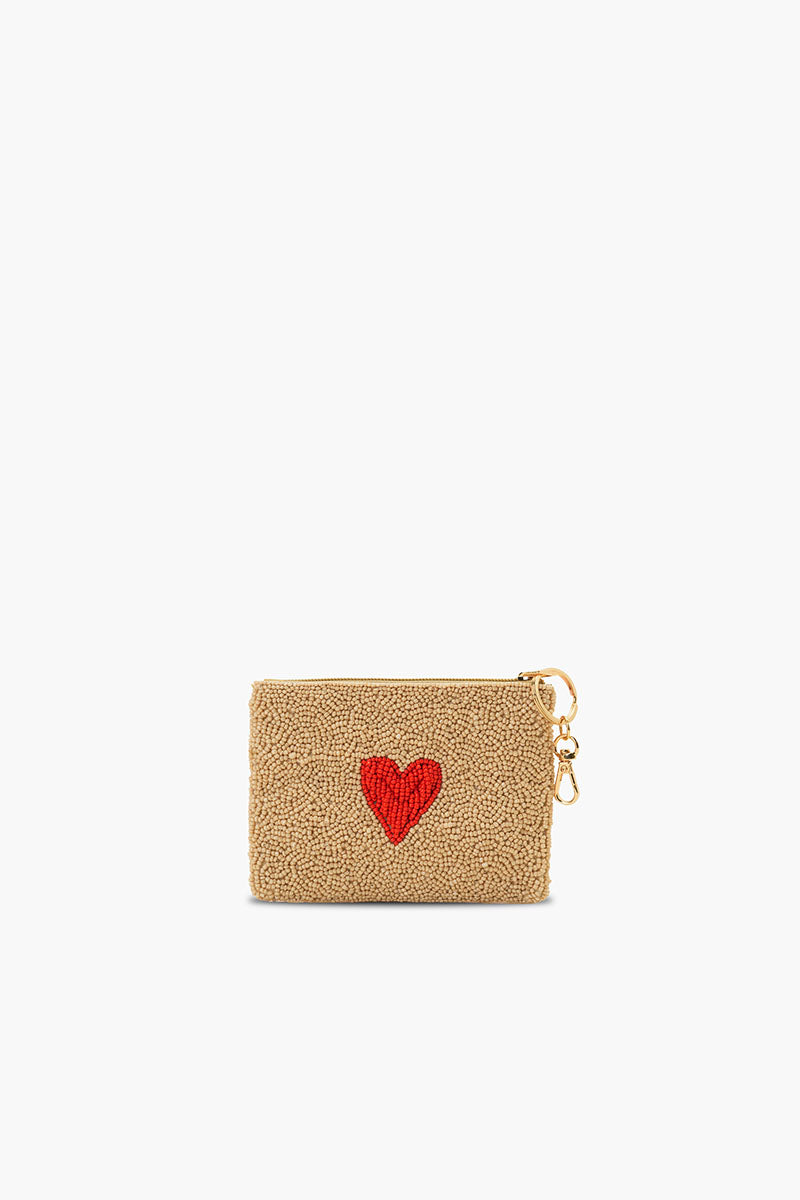Amour Artisan Heart Beaded Coin Pouch