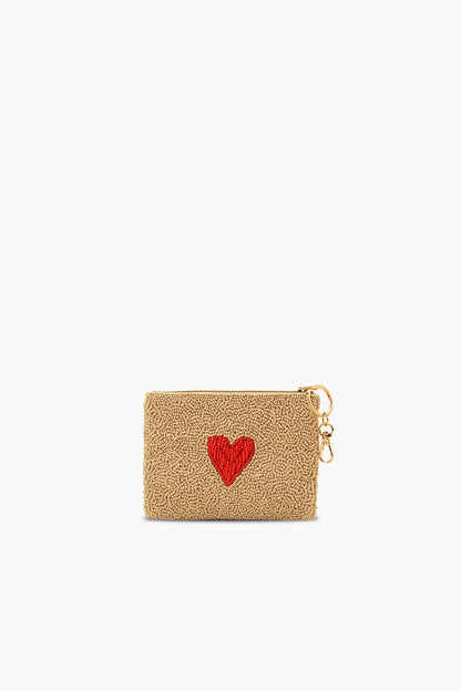 Amour Artisan Heart Beaded Coin Pouch