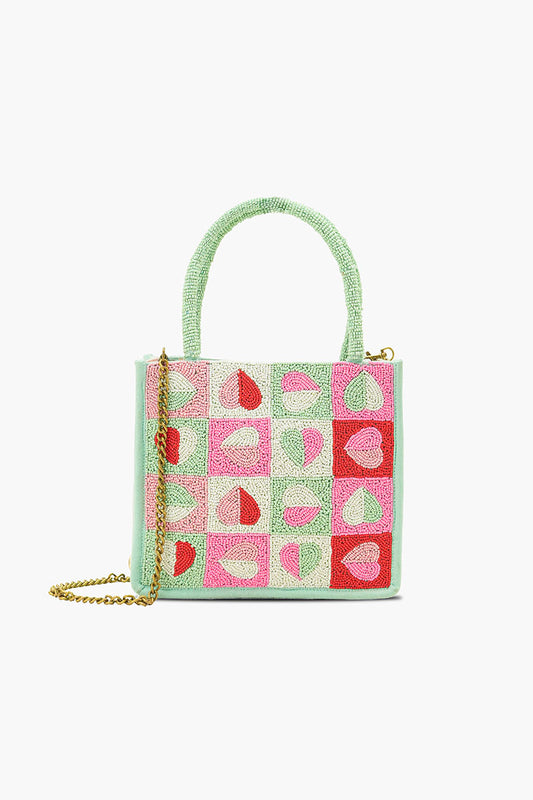 Sweetheart Hand-Beaded Romantic Mini Tote