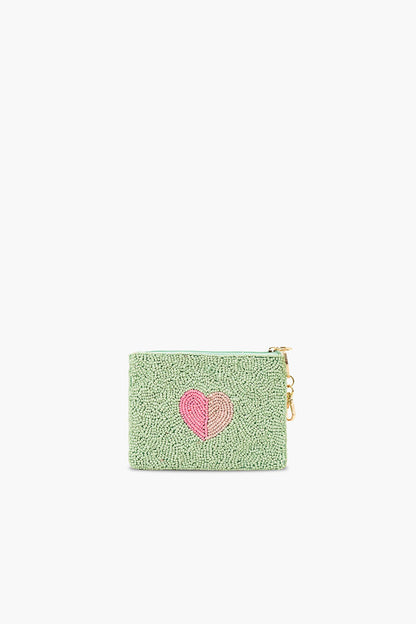 Sweetheart Hand-Beaded Coin Pouch