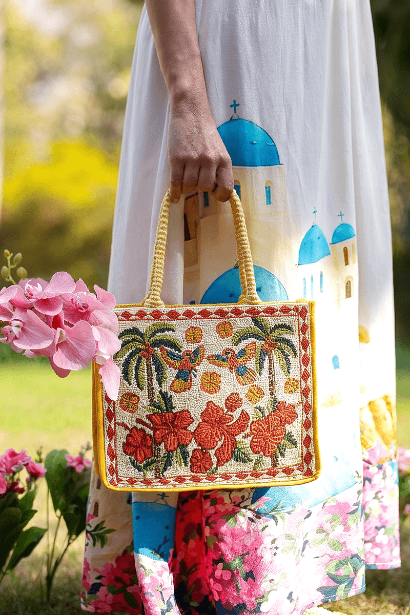 Rio Rhythm Vibrant Beaded Artisan Book Tote
