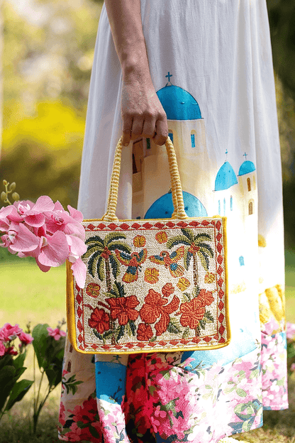 Rio Rhythm Vibrant Beaded Artisan Book Tote
