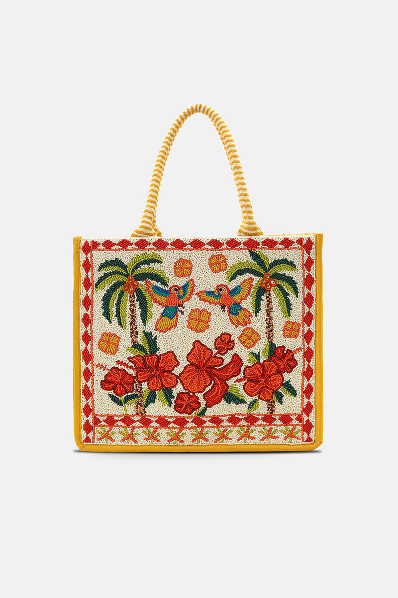 Rio Rhythm Vibrant Beaded Artisan Book Tote