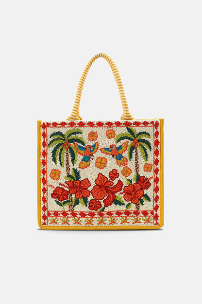 Rio Rhythm Vibrant Beaded Artisan Book Tote