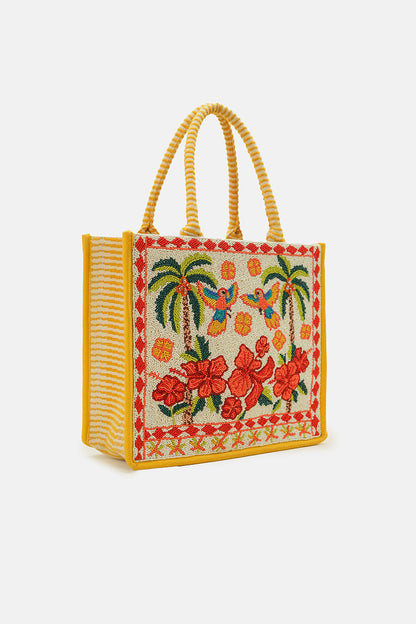 Rio Rhythm Vibrant Beaded Artisan Book Tote