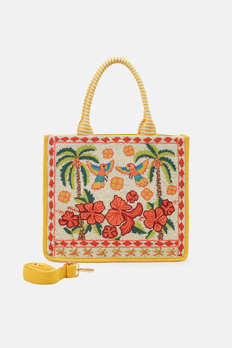 Rio Rhythm Vibrant Beaded Artisan Book Tote