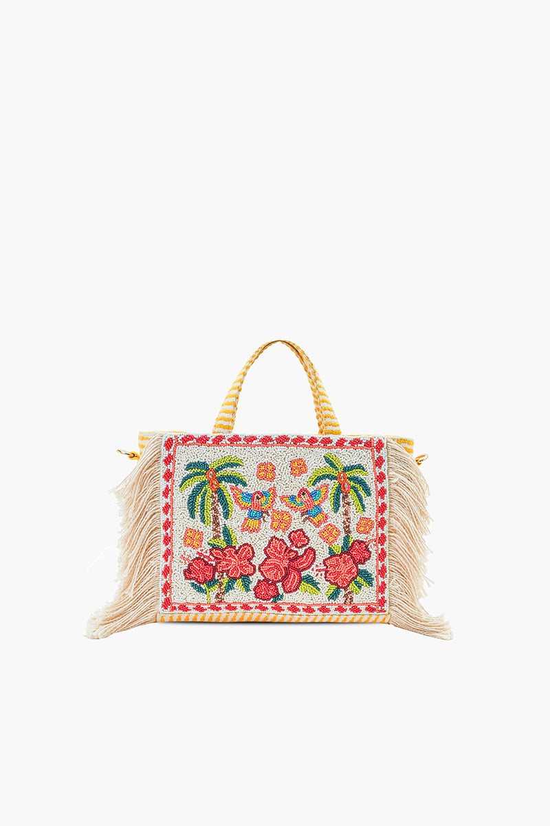 Rio Rhythm Vibrant Beaded Artisan Top Handle Bag
