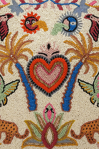 Safari Luxe Leopard Hand-Beaded Book Tote