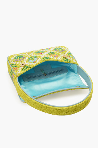 Mod Garden Geo Floral Beaded Shoulder Bag