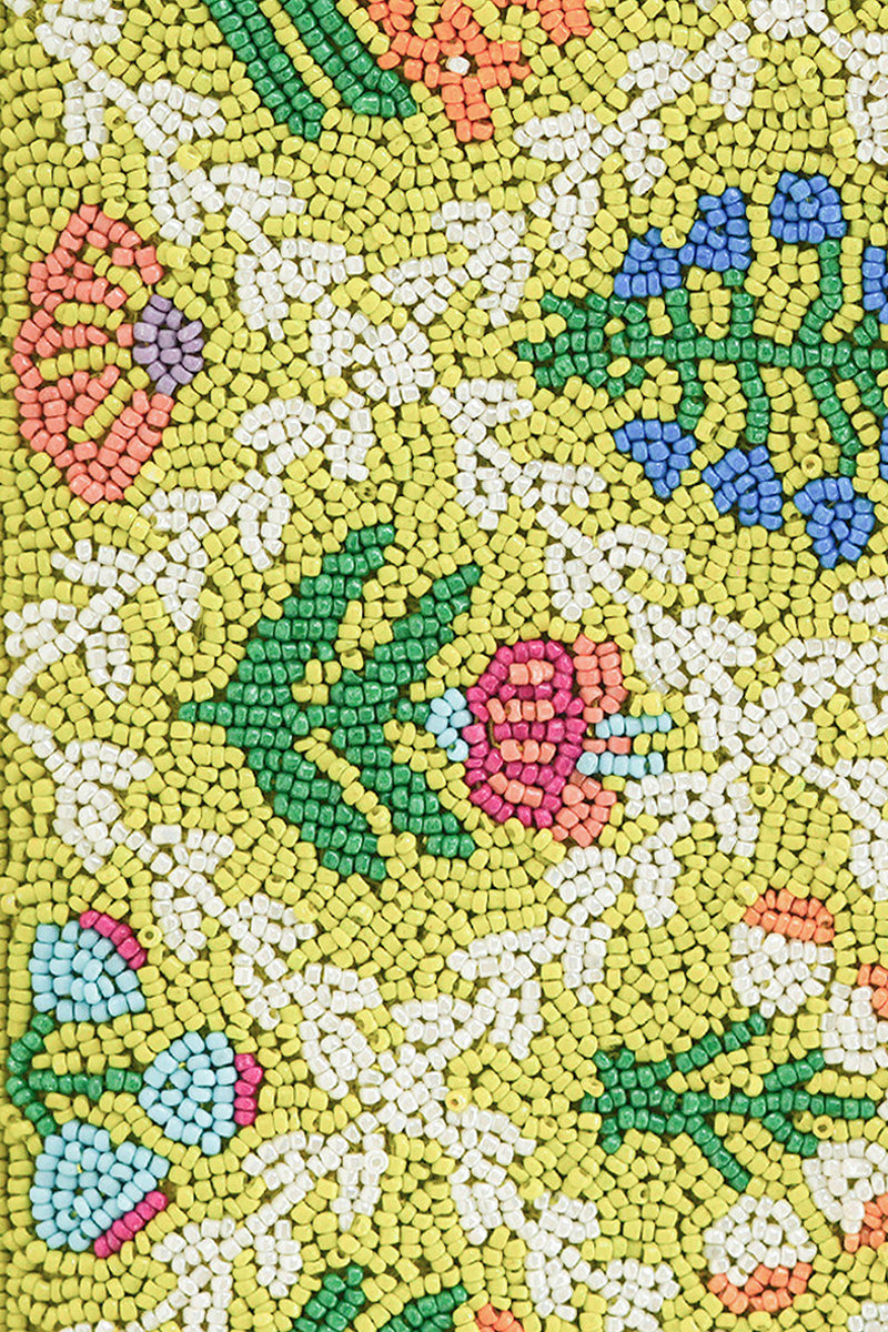 Mod Garden Geo Floral Beaded Shoulder Bag