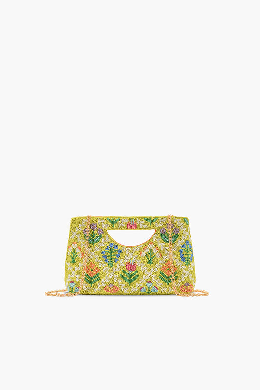 Mod Garden Geo Floral Beaded Handheld Clutch
