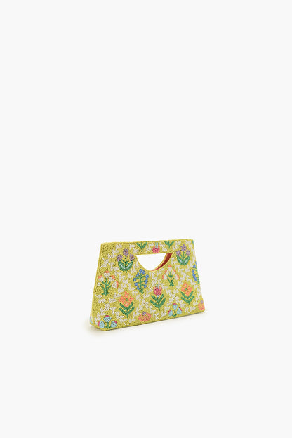 Mod Garden Geo Floral Beaded Handheld Clutch