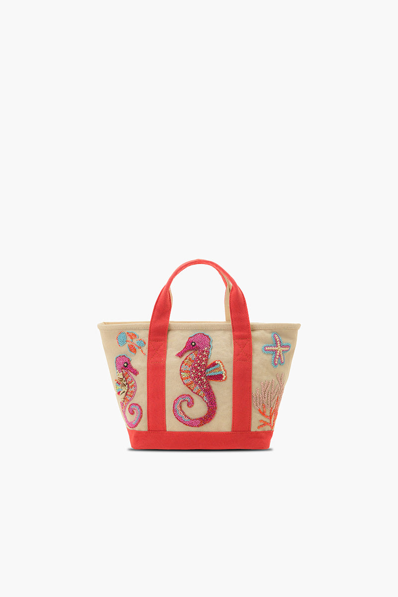 Coral Seahorse Small Tote